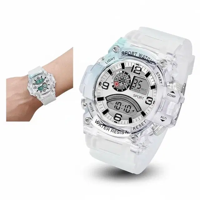 Transparent Digital Watch - For Men Fashionable Transparent Dual Display Sport Watch for Men, Pack of 1
