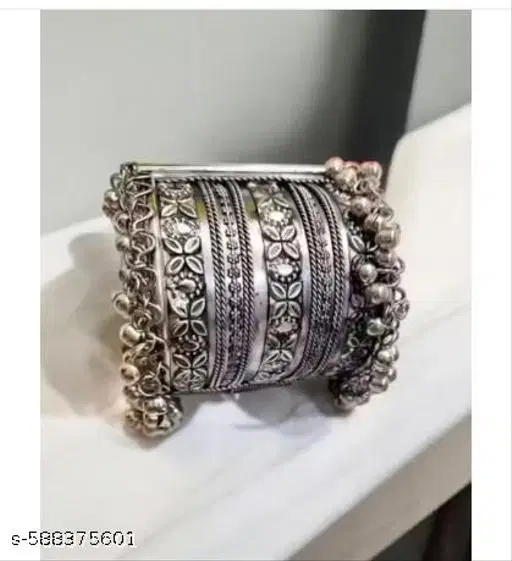 Oxidised Haathphool Bracelet with Coin Pendant | Traditional Hand Harness for Women