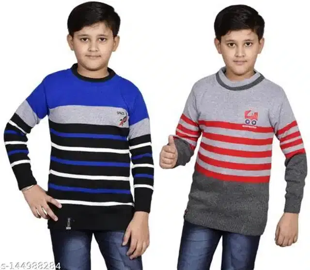 Woolen Sweaters for Boys, Pack of 2 (Multicolor, 8-9 Years)