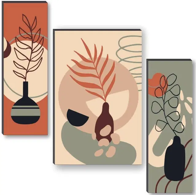 Akarts beautiful flower pot painting set of 3