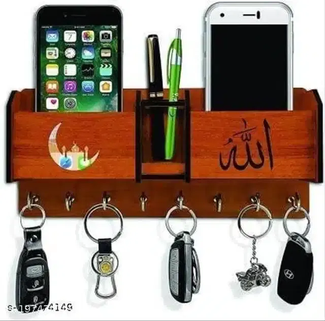 Wooden Mobile Holder, Brown