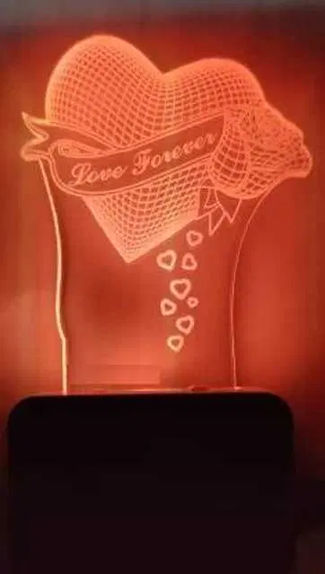 Unicept Love forever 3D Illusion LED 7 Color Changing Night Lights, Multicolor, NE-30