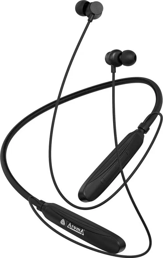 Aroma Nb120 Banner Upto 40H Playtime*, Enc, Fast Charging Dual Pairing Neckband Bluetooth, Metal Black, In The Ear