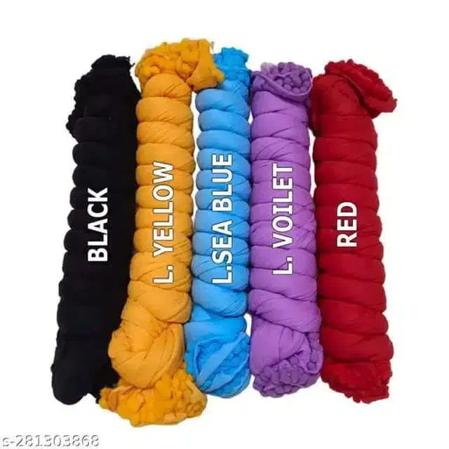 Dupatta for Women, Pack of 5 (Multicolor, 2 m)
