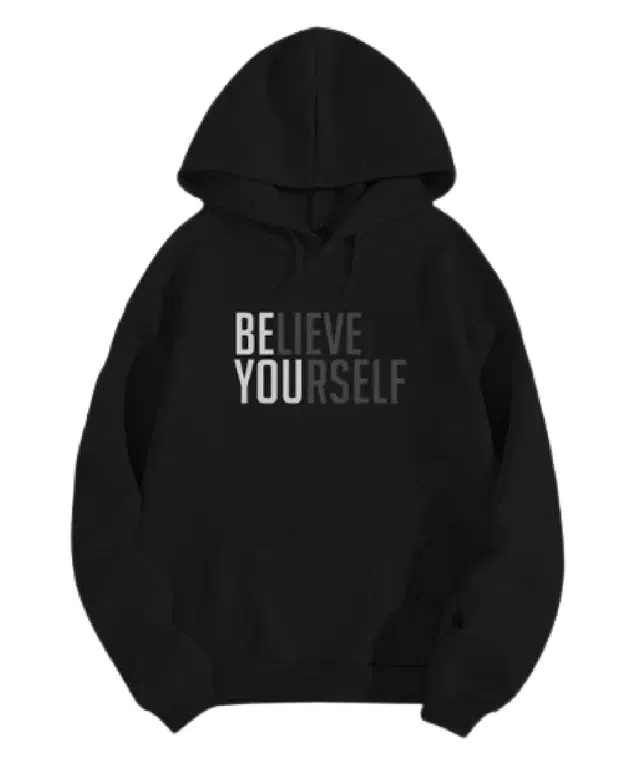 Printed Hoodie for men Believe, Black (L)