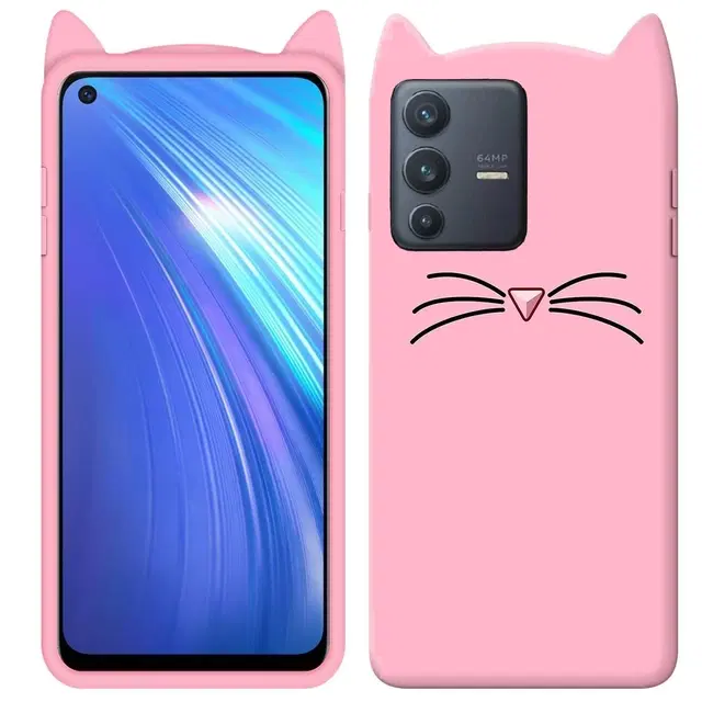 Silicone Mobile Back Cover for Vivo V2130 / Vivo_V23 5G (Pink)