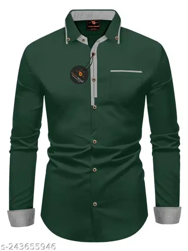 Full Sleeves Shirt for Men (Green, XL)