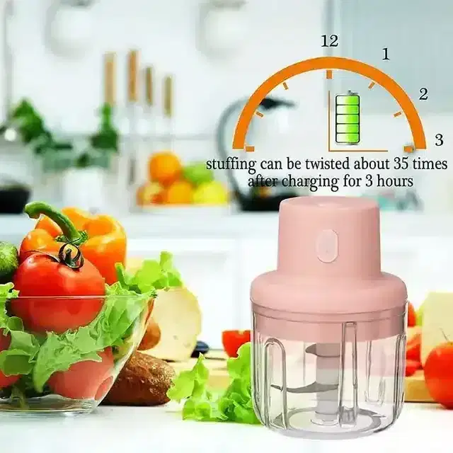 K Kudos Mini Vegetable Chopper, Peach