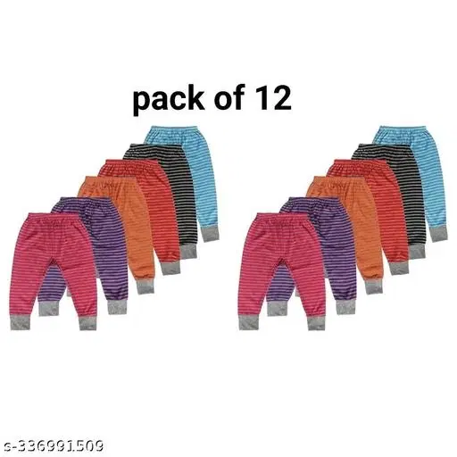 Woolen Thermal Bottomwear for Kids, Pack of 12 (Multicolor, 0-3 Months)