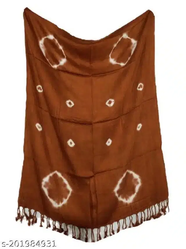 Viscose Rayon Scarf for Women (Brown, 1.8 m)