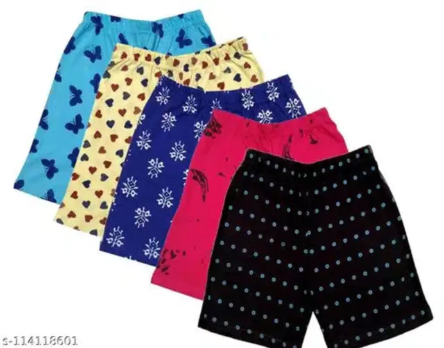 Cotton Shorts for Boys, Pack of 5 (Multicolor, 1-2 Years)