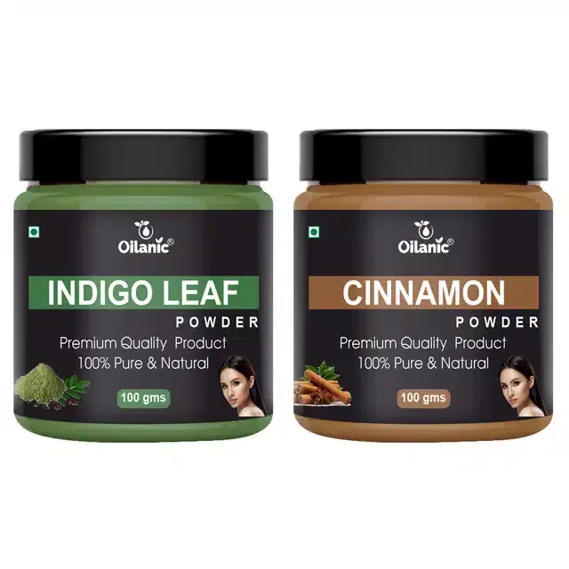 Natural Indigo Leaf & Cinnamon Powder for Skin & Hair, Pack of 2, 100 g