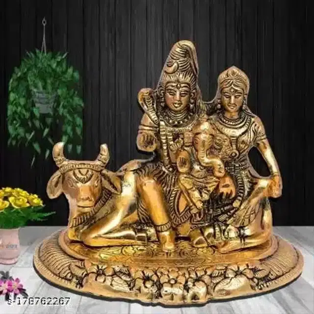 Brass Shiv Parivar Idol, Gold