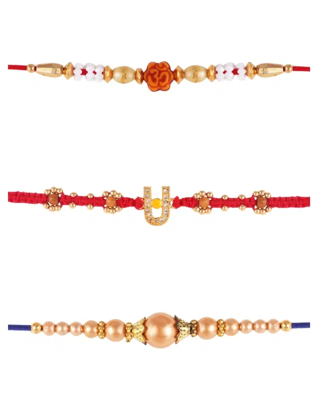 Designer Rakhi for Rakshabandhan, Multicolor, Pack of 3