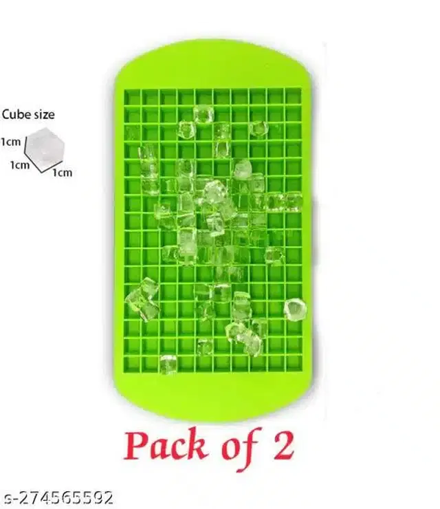 Silicone Ice Cube Moulds, Green, Pack of 2