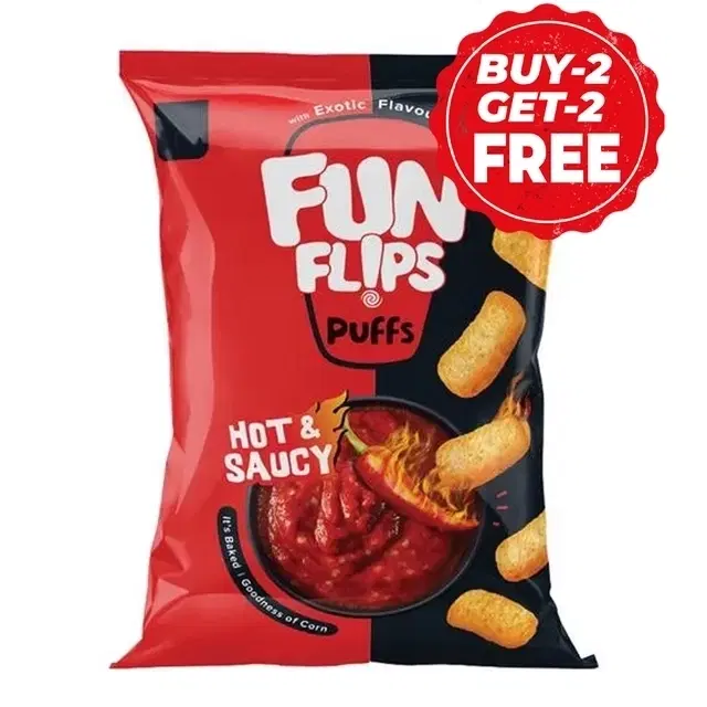 Fun Flips Hot & Saucy 4X63 g (Buy 2 Get 2 Free)
