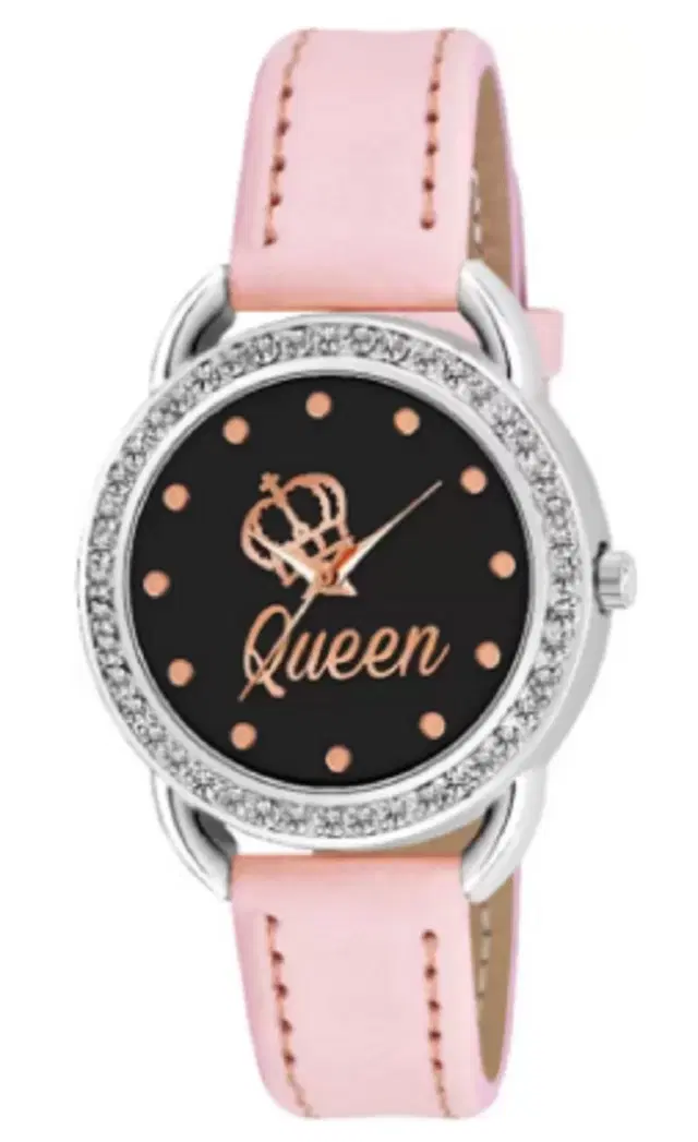 Leather Strap Analog Watch for Women & Girls (Multicolor)
