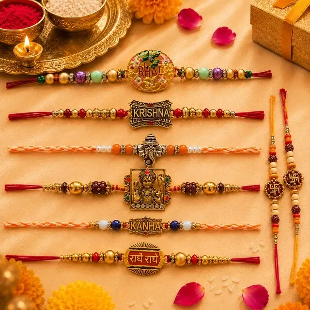 Devotional Rakhi Combo Pack, Set of 8