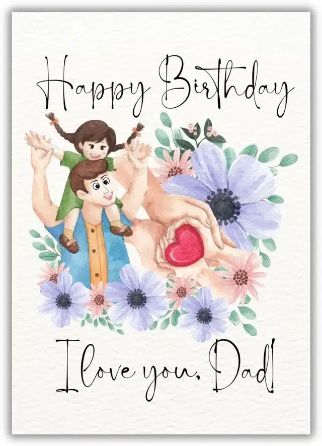 Birthday Greeting Card for Father, Multicolor