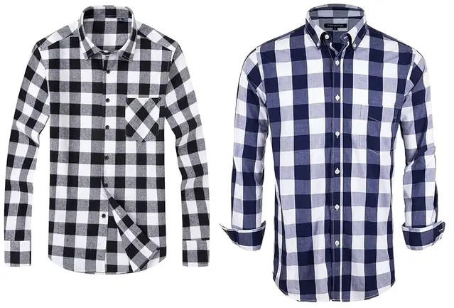 Full Sleeves Checkered Shirt for Men, Pack of 2 (Multicolor, XXL)