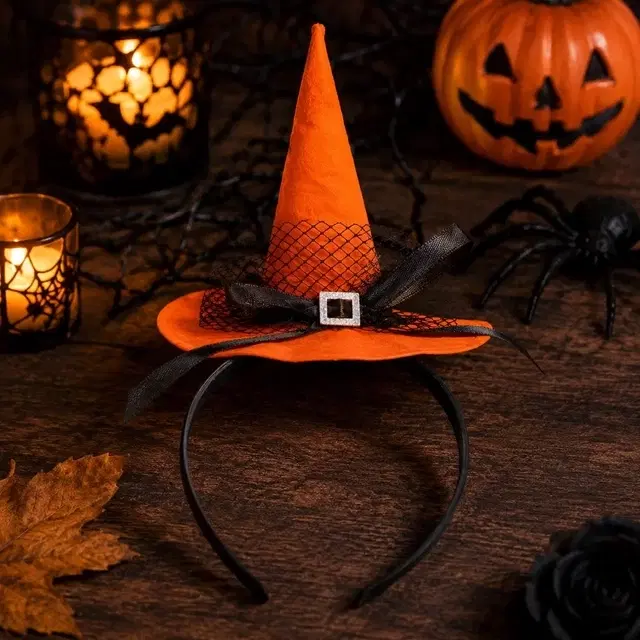 Picfest Orange Witch Hat Halloween Headband