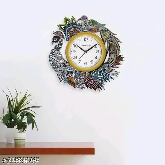 Wooden Wall Clock, Multicolor