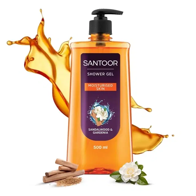 Santoor Moisturizing Shower Gel With Natural Sandalwood & Gardenia Extracts 500 ml