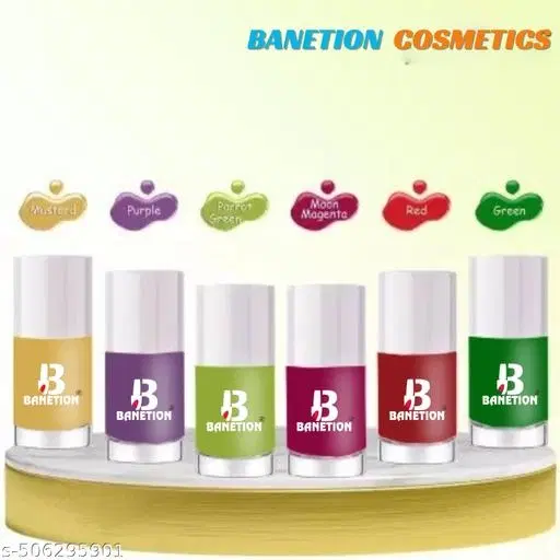Banetion Matte Nail Polish, Multicolor, Pack of 6