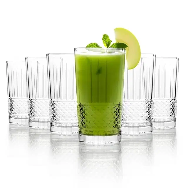 Cello Brilliant K-Series Glass Tumbler, 275 ml | Set Of 6 | Lead-Free Toughened Glass | Dishwasher Safe | Water, Juice & Cocktail Glass For Home, Office & Parties