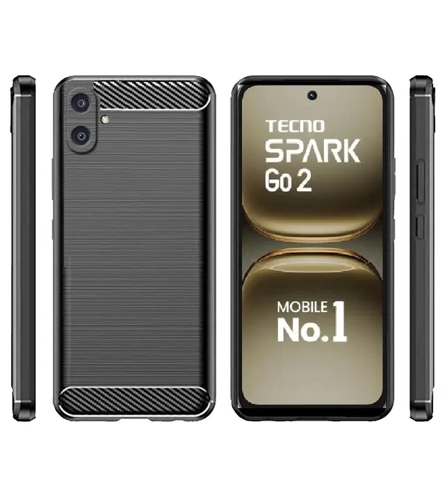 Silicone Mobile Back Cover for Tecno Km4 / Spark Go 2, Black