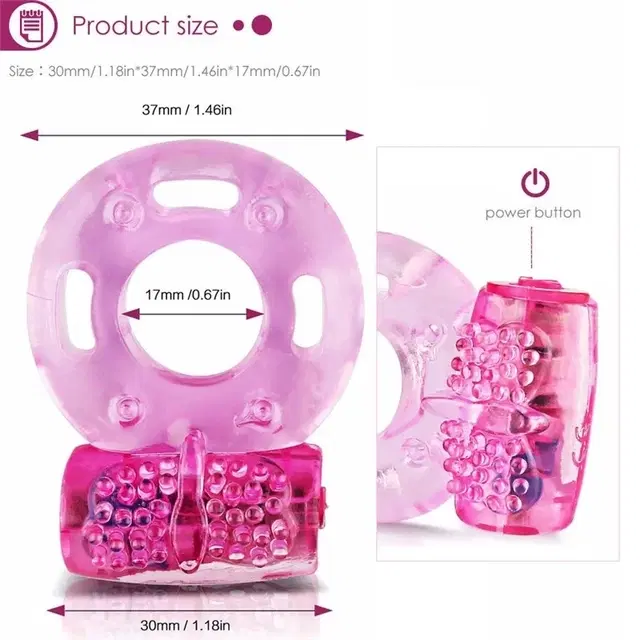 Penis Vibrator Ring for Men, Pink