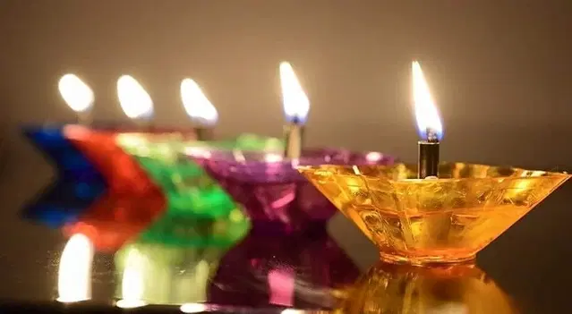 Plastic 3D Shadow Reflection Floating Diwali Diyas, Multicolor, Pack of 12