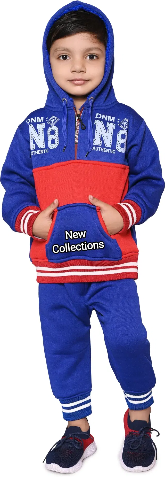 Polyester Woven Design Clothing Set for Kids (Blue & Red, 16)