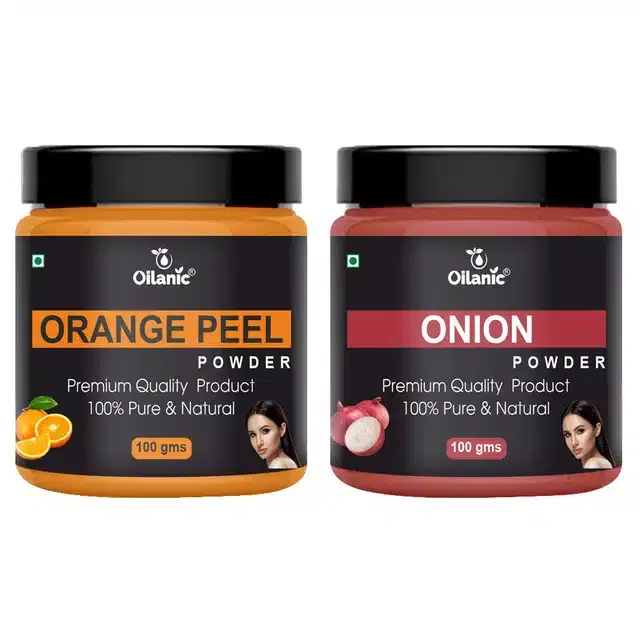 Natural Orange Peel & Onion Powder for Skin & Hair, Pack of 2, 100 g