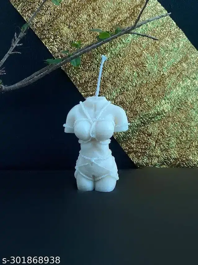 Women Torso Shaped Candle, White