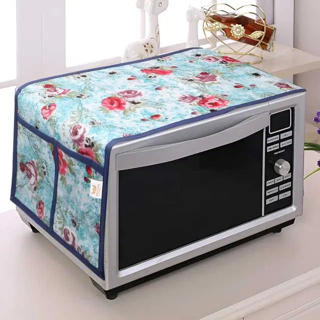 Aradhya Enterprises Pvc Water & Dustproof Oven Top Cover With 4 Pockets Suitable For Upto 30 Litre Capacity, Blue, 14X36 Inches, Wi-10
