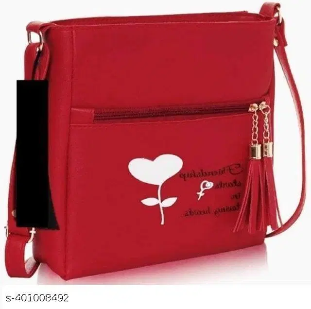 PU Sling Bag for Women (Maroon)