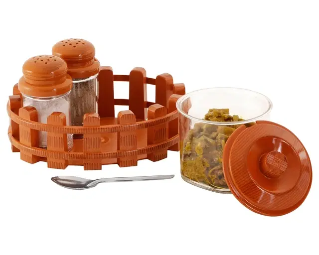 Table Top Plastic 3-in-1 Salt, Pepper & Toothpick Holder Set