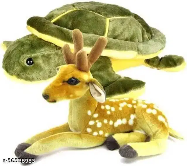 Stuffed Toys for Kids, Green & Brown, Set of 2
