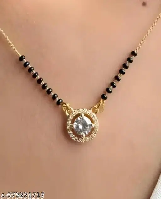 White Single Strand Mangalsutra for Women (Free Size)