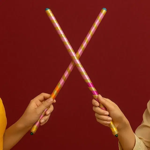 Dandiya Stick for Navratri Garba Pair of 1 (Yellow/Pink/purple)