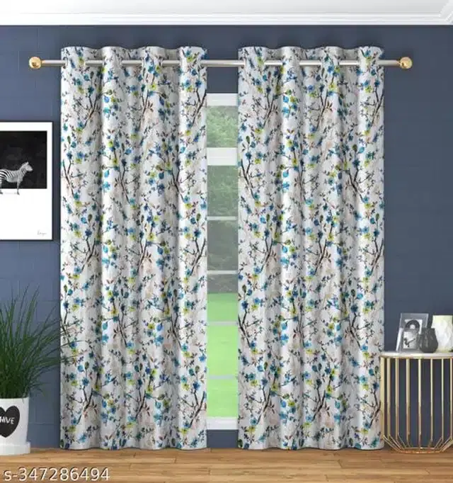 Polyester Curtain for Door, Multicolor, 6 Feet