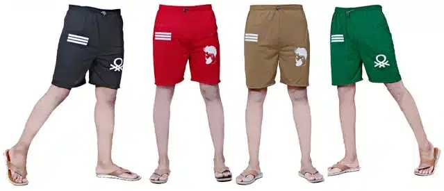 Printed Shorts for Boys, Pack of 4 (Multicolor, 11-12 Years)