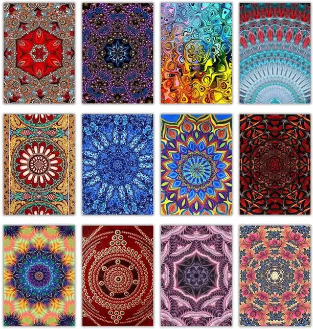 Designer Blank Greeting Cards, Multicolor, Pack of 12