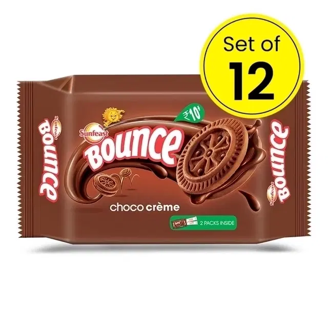 Sunfeast Bounce Choco Creme Biscuit 12X56 g (Pack Of 12)