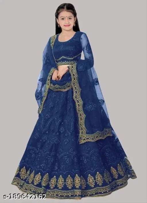 Lehenga Choli for Women (Blue, 13-14 Years)