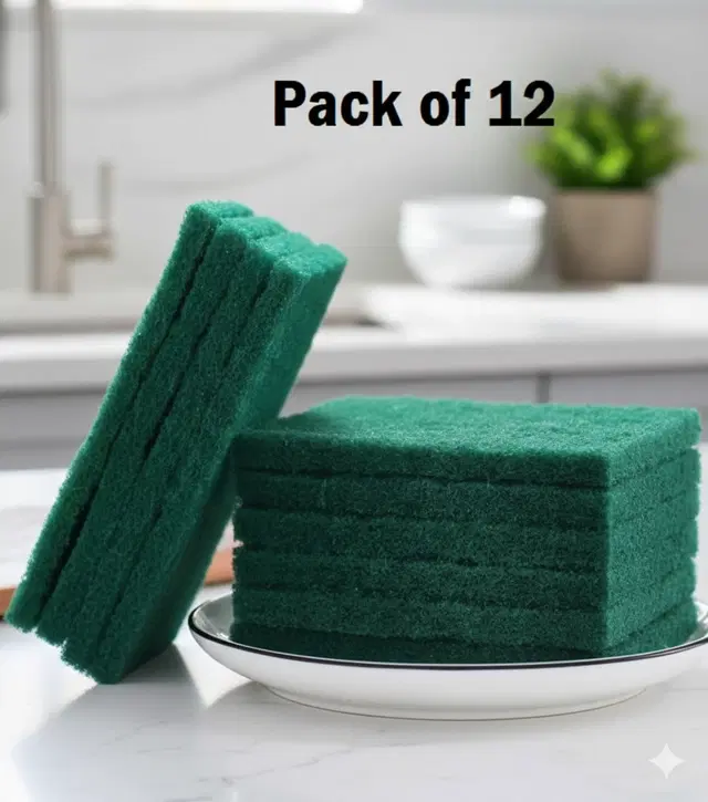 Nylon Scrub Pad, Pack of 12, (4x5)