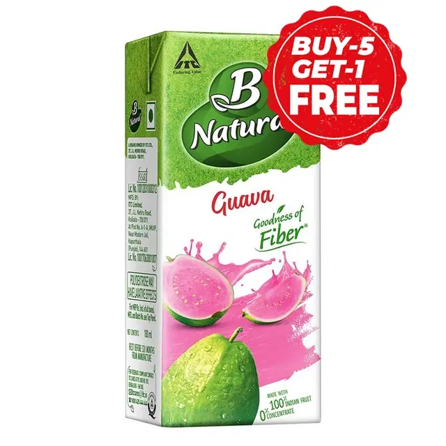 B Natural Guava Juice 6X180 ml (Buy 5 Get 1 Free)