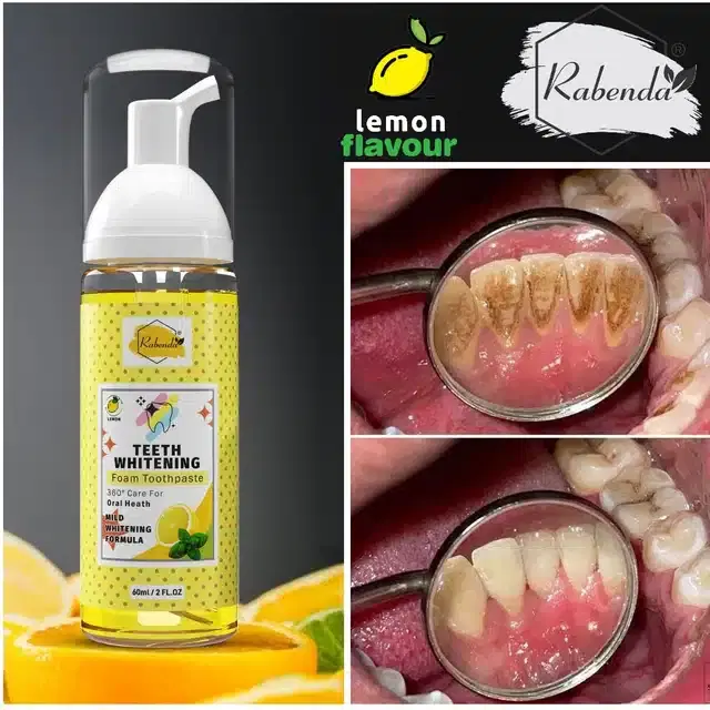 Rabenda Lemon Teeth Whitening Foam Toothpaste, 60 ml