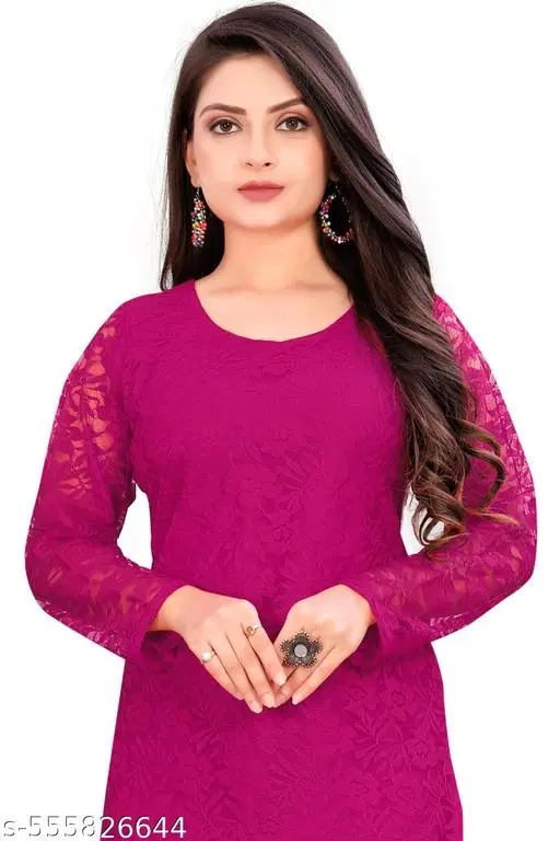Net Kurti for Women,  Pink  (S)